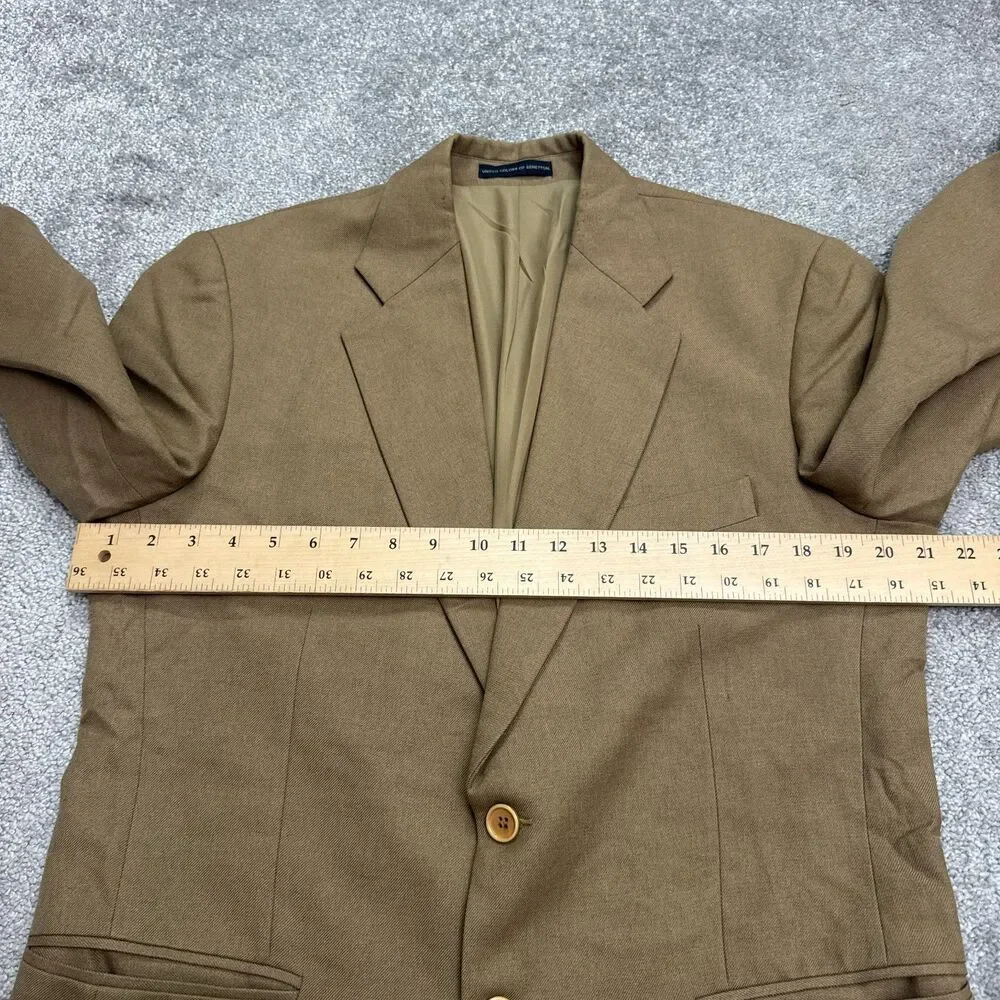 Vintage 90s United Colors Of Benetton Suit Blazer Jacket Mens 32 Brown Ventless